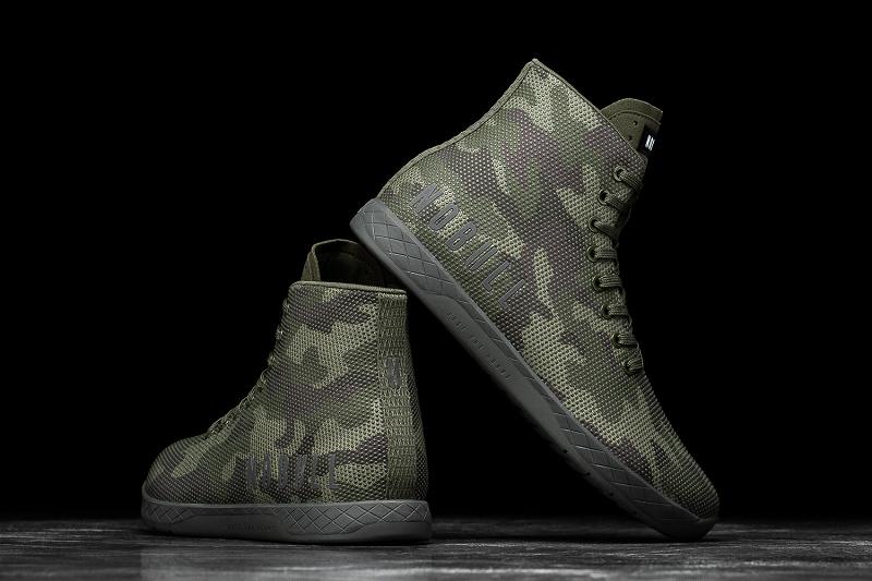 Olive Nobull High-Top Forest Camo Women's Trainers | CA M2104Q